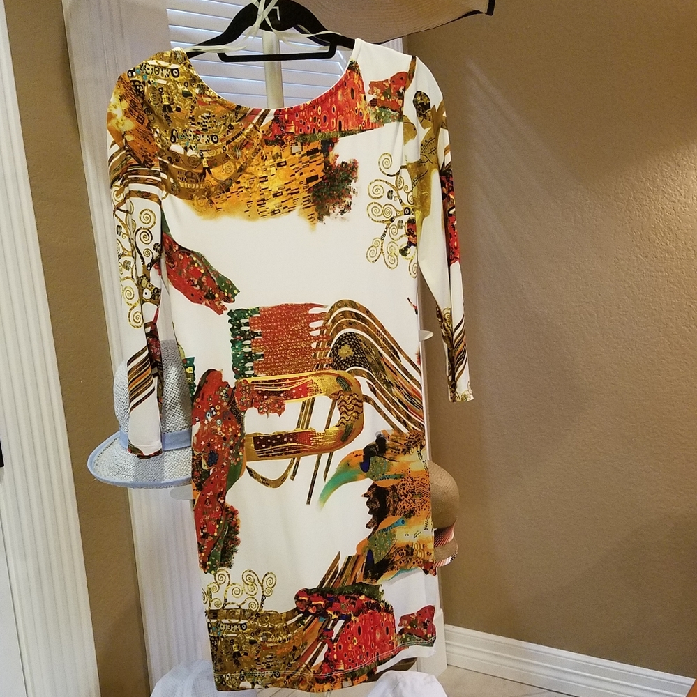 Akira Chicago low back dress Klimt inspired print